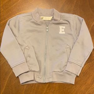 NWOT Monica + Andy Monogrammed E Bomber Jacket